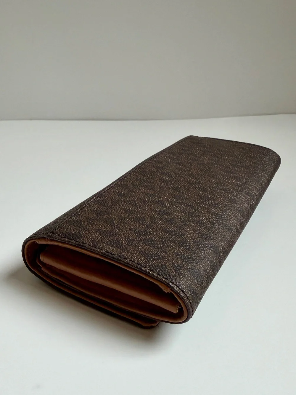Michael Kors Fulton Continental Flap Wallet - Brown Monogram & Gold Emblem NWT